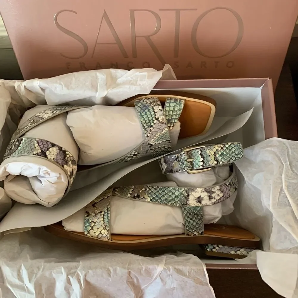Sarto by Franco Sarto Women’s ema ankle strap leather sandal size 6, NIB